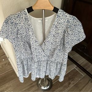 Madewell Blue Floral Blouse